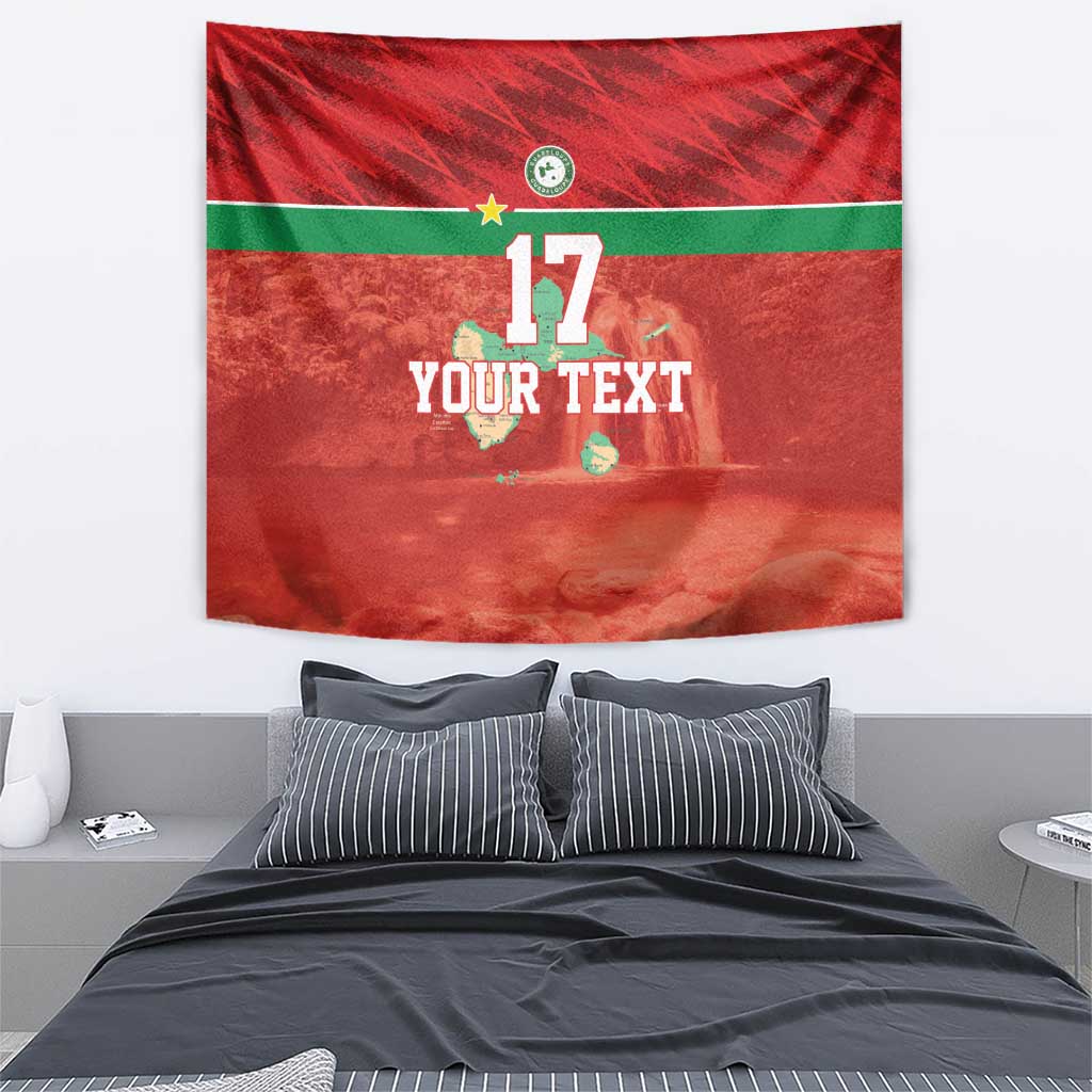 Custom Guadelope Football Tapestry Basse Terre Red Style