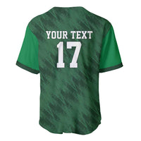 Green V-neck football jersey with Your text and 17 on back