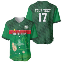 Green V-neck football jersey set showing front Guadeloupe print and back 17