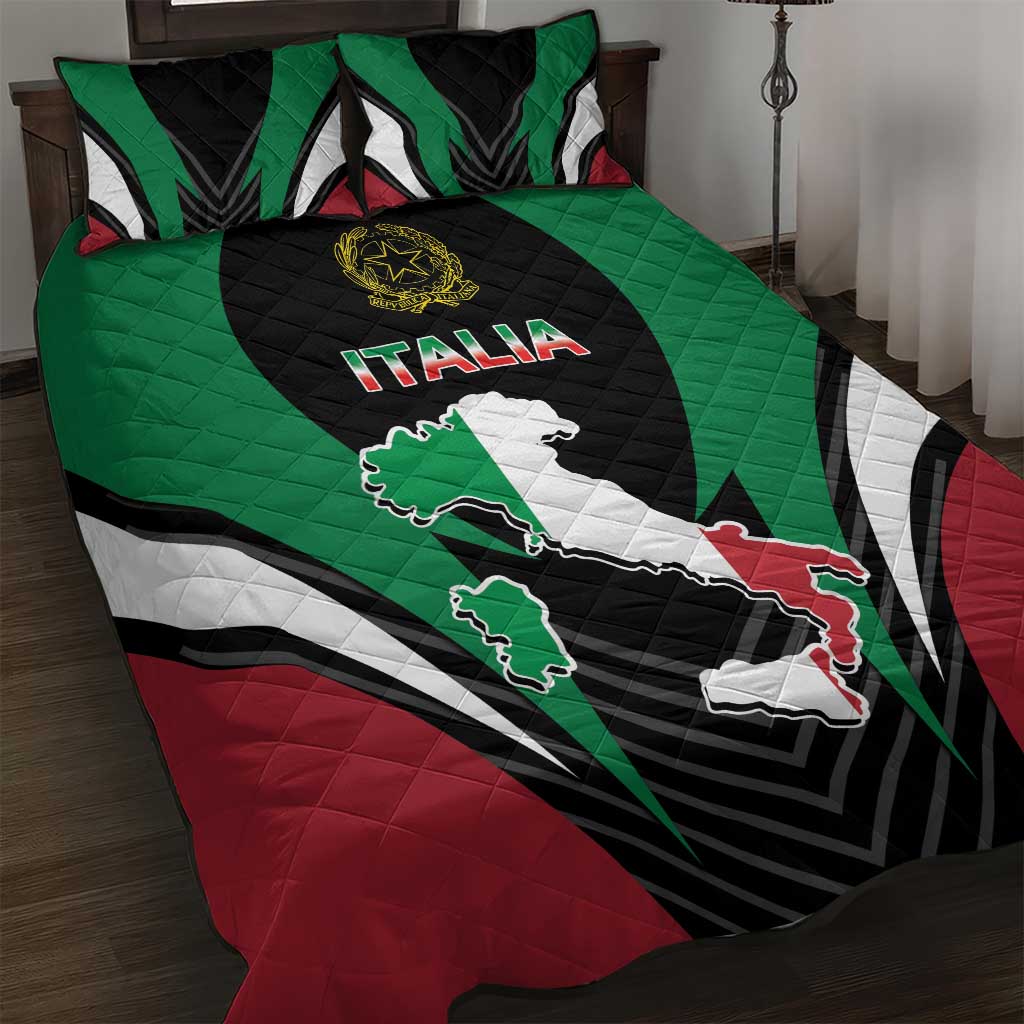 Italian Republic Quilt Bed Set Simple Coat of Arms