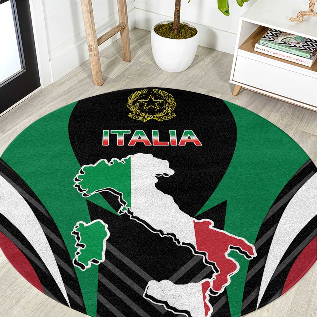 Italian Republic Round Carpet Simple Coat of Arms