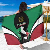 Italy coat of arms sarong with green, white, and red panels and black trim