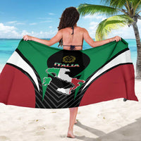 Italy coat of arms sarong, green black design with white and red stripe accents