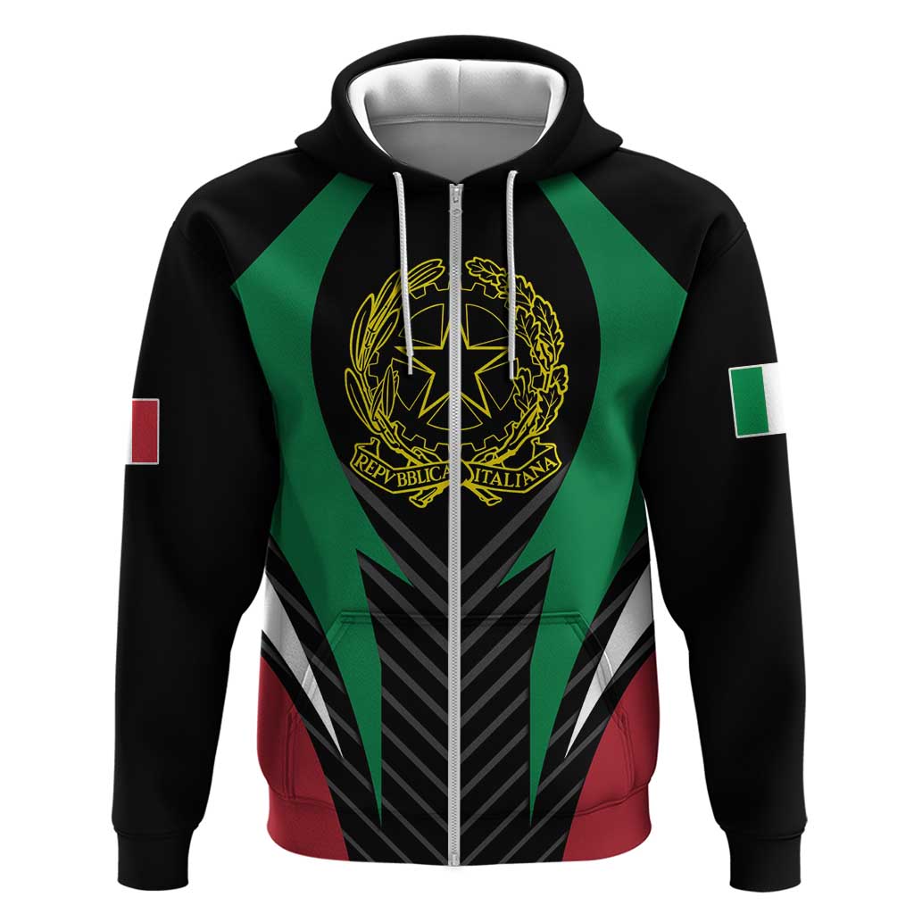 Italian Republic Zip Hoodie Simple Coat of Arms LT17 - Wonder Print Shop