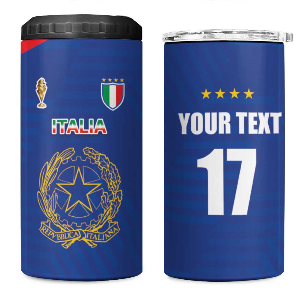 Italian Football Custom 4 in 1 Can Cooler Tumbler Sporty Style