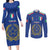 Italian Football Custom Couples Matching Long Sleeve Bodycon Dress and Long Sleeve Button Shirt Sporty Style