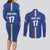 Italian Football Custom Couples Matching Long Sleeve Bodycon Dress and Long Sleeve Button Shirt Sporty Style