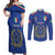 Italian Football Custom Couples Matching Off Shoulder Maxi Dress and Long Sleeve Button Shirt Sporty Style