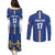 Italian Football Custom Couples Matching Puletasi and Long Sleeve Button Shirt Sporty Style