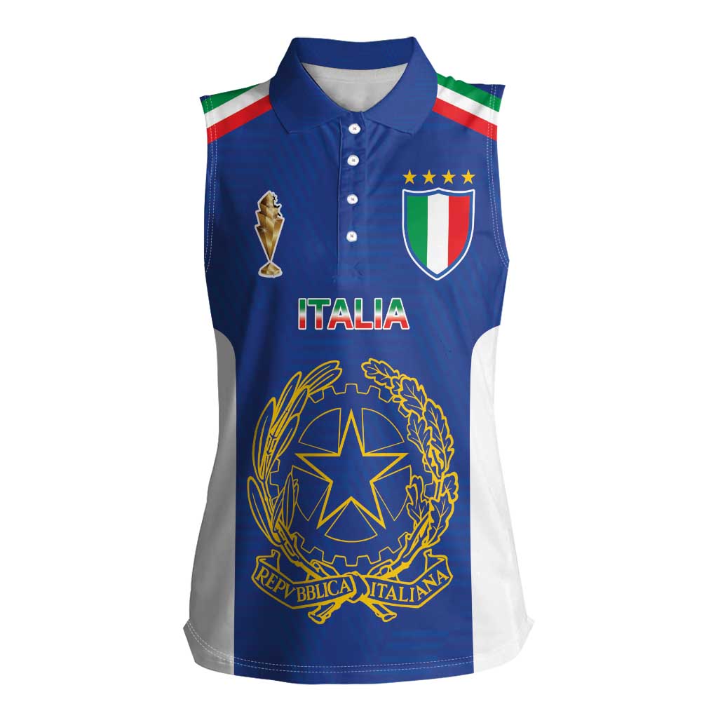 Italian Football Custom Women Sleeveless Polo Shirt Sporty Style