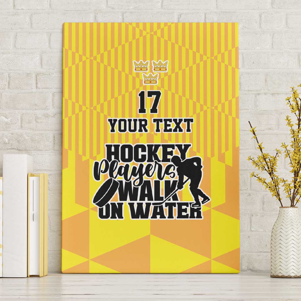 Custom Sweden Ice Hokey Go Champions Canvas Wall Art Gold Style