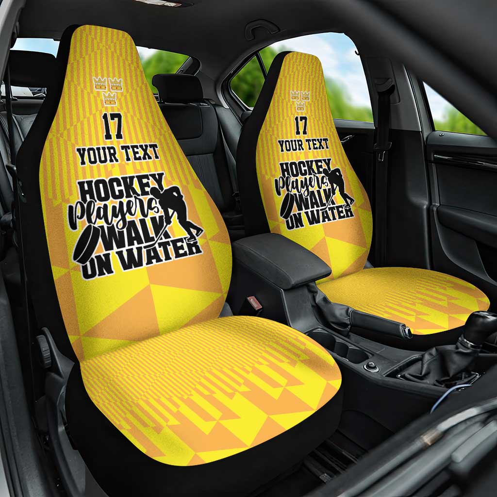 Custom Sweden Ice Hokey Go Champions Car Seat Cover Gold Style