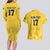 Custom Sweden Ice Hokey Go Champions Couples Matching Long Sleeve Bodycon Dress and Hawaiian Shirt Gold Style