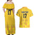 Custom Sweden Ice Hokey Go Champions Couples Matching Off Shoulder Maxi Dress and Hawaiian Shirt Gold Style