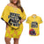 Custom Sweden Ice Hokey Go Champions Couples Matching Off Shoulder Short Dress and Hawaiian Shirt Gold Style