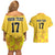 Custom Sweden Ice Hokey Go Champions Couples Matching Off Shoulder Short Dress and Hawaiian Shirt Gold Style