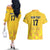 Custom Sweden Ice Hokey Go Champions Couples Matching Off The Shoulder Long Sleeve Dress and Hawaiian Shirt Gold Style