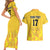 Custom Sweden Ice Hokey Go Champions Couples Matching Short Sleeve Bodycon Dress and Hawaiian Shirt Gold Style