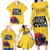 Custom Sweden Ice Hokey Go Champions Family Matching Long Sleeve Bodycon Dress and Hawaiian Shirt Gold Style