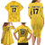 Custom Sweden Ice Hokey Go Champions Family Matching Long Sleeve Bodycon Dress and Hawaiian Shirt Gold Style