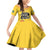 Custom Sweden Ice Hokey Go Champions Family Matching Off Shoulder Short Dress and Hawaiian Shirt Gold Style