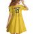 Custom Sweden Ice Hokey Go Champions Family Matching Off Shoulder Short Dress and Hawaiian Shirt Gold Style