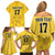 Custom Sweden Ice Hokey Go Champions Family Matching Off Shoulder Short Dress and Hawaiian Shirt Gold Style