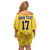 Custom Sweden Ice Hokey Go Champions Family Matching Off Shoulder Short Dress and Hawaiian Shirt Gold Style