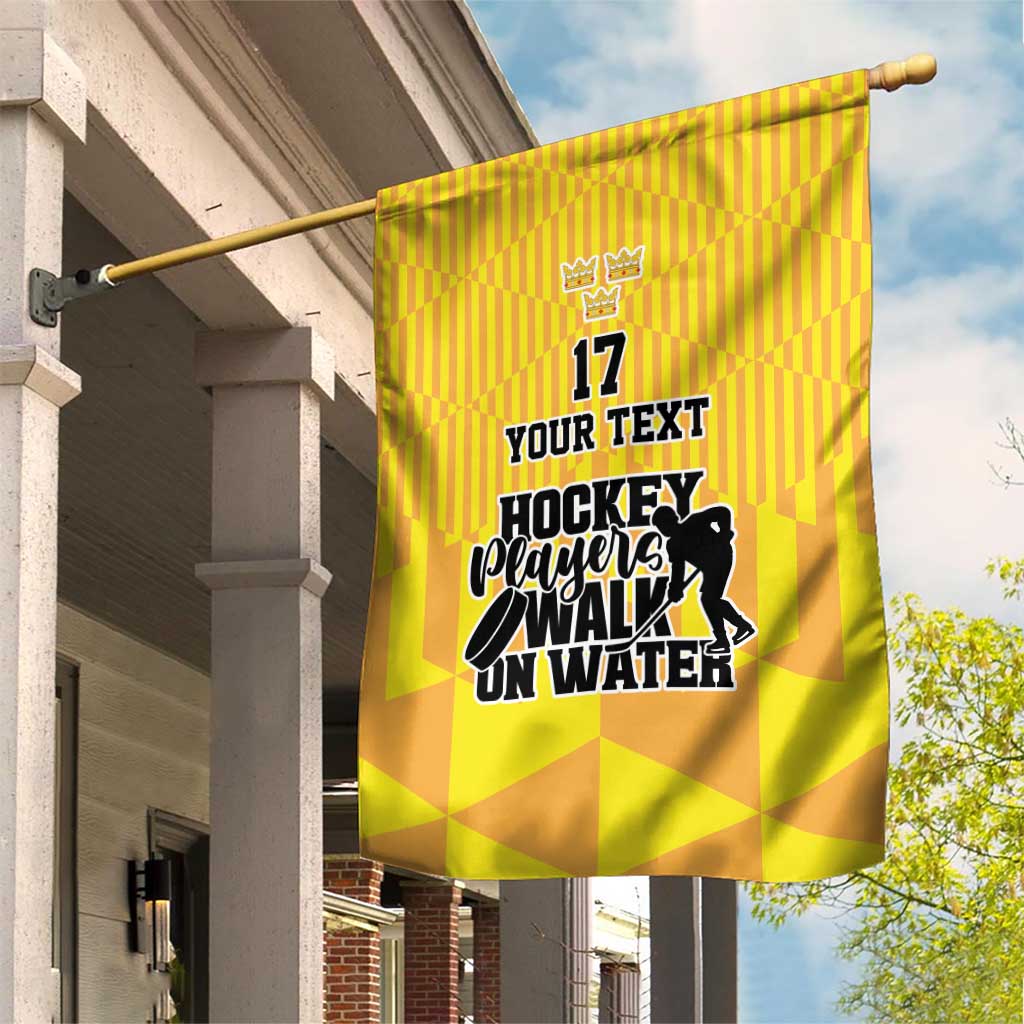 Custom Sweden Ice Hokey Go Champions Garden Flag Gold Style