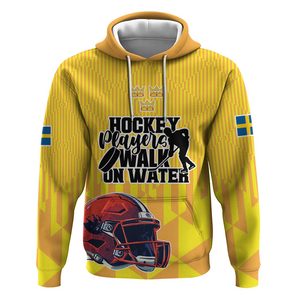 Custom Sweden Ice Hokey Go Champions Hoodie Gold Style