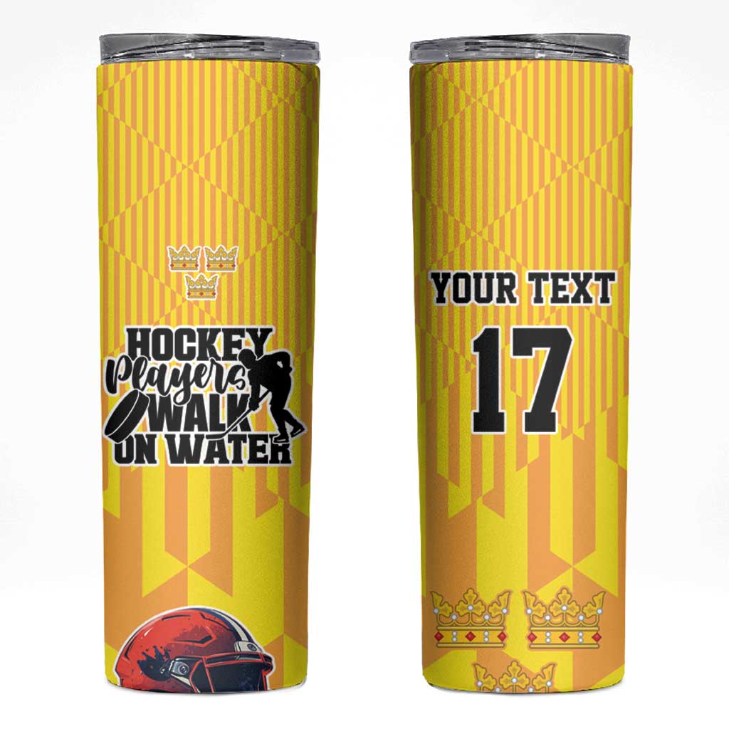 Custom Sweden Ice Hokey Go Champions Skinny Tumbler Gold Style