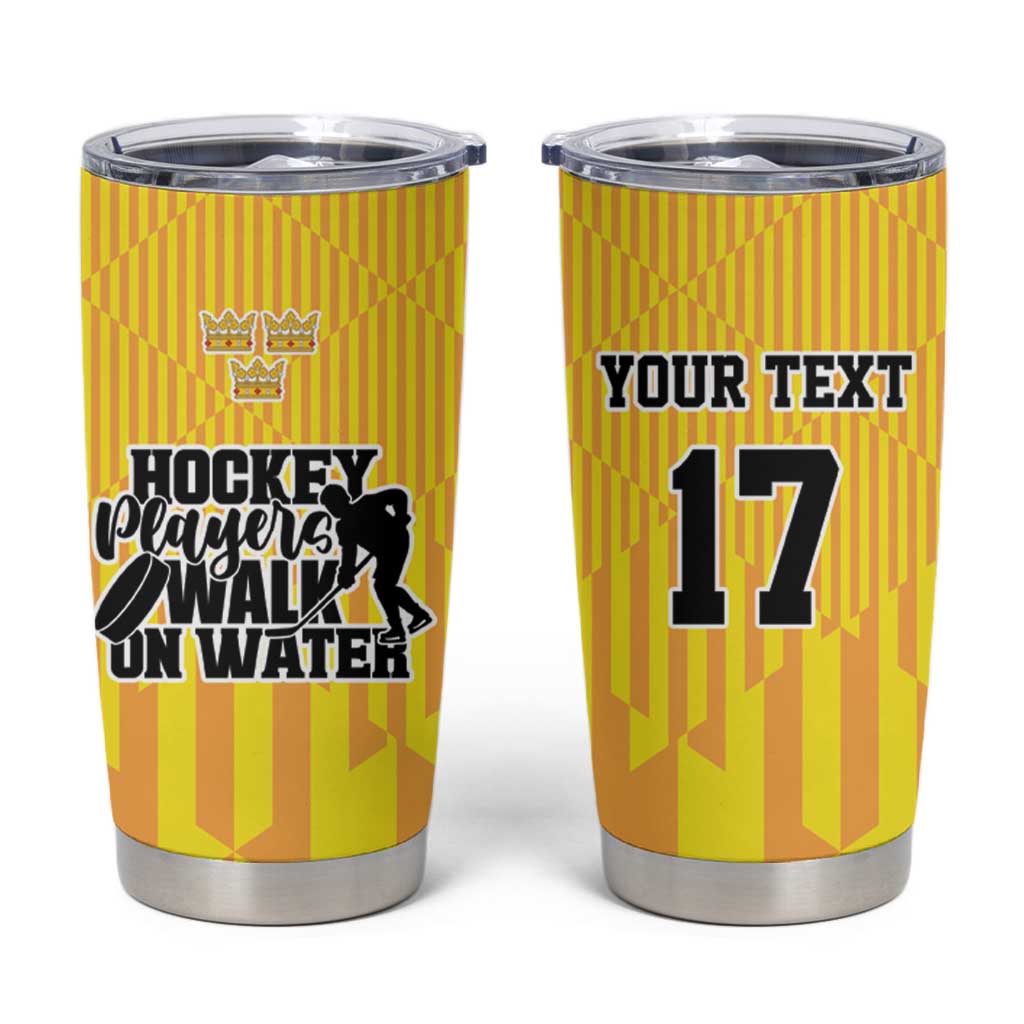 Custom Sweden Ice Hokey Go Champions Tumbler Cup Gold Style