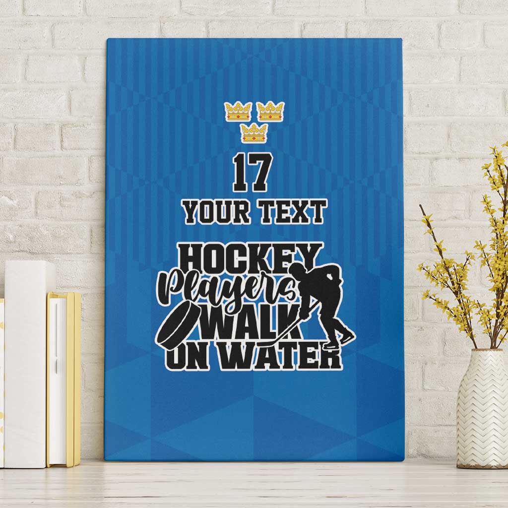 Custom Sweden Ice Hokey Go Champions Canvas Wall Art Blue Style