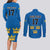 Custom Sweden Ice Hokey Go Champions Couples Matching Long Sleeve Bodycon Dress and Long Sleeve Button Shirt Blue Style