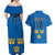 Custom Sweden Ice Hokey Go Champions Couples Matching Off Shoulder Maxi Dress and Hawaiian Shirt Blue Style