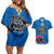 Custom Sweden Ice Hokey Go Champions Couples Matching Off Shoulder Short Dress and Hawaiian Shirt Blue Style