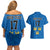 Custom Sweden Ice Hokey Go Champions Couples Matching Off Shoulder Short Dress and Hawaiian Shirt Blue Style