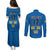 Custom Sweden Ice Hokey Go Champions Couples Matching Puletasi and Long Sleeve Button Shirt Blue Style