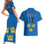 Custom Sweden Ice Hokey Go Champions Couples Matching Short Sleeve Bodycon Dress and Hawaiian Shirt Blue Style