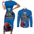 Custom Sweden Ice Hokey Go Champions Couples Matching Short Sleeve Bodycon Dress and Long Sleeve Button Shirt Blue Style