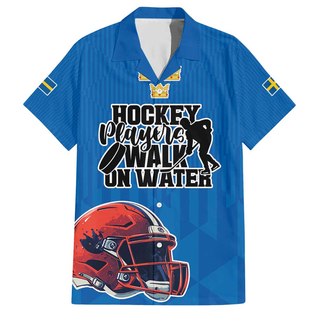 Custom Sweden Ice Hokey Go Champions Hawaiian Shirt Blue Style