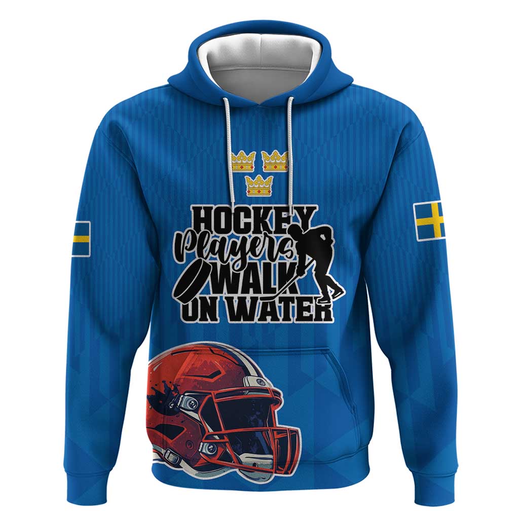 Custom Sweden Ice Hokey Go Champions Hoodie Blue Style