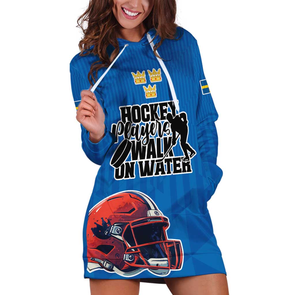 Custom Sweden Ice Hokey Go Champions Hoodie Dress Blue Style