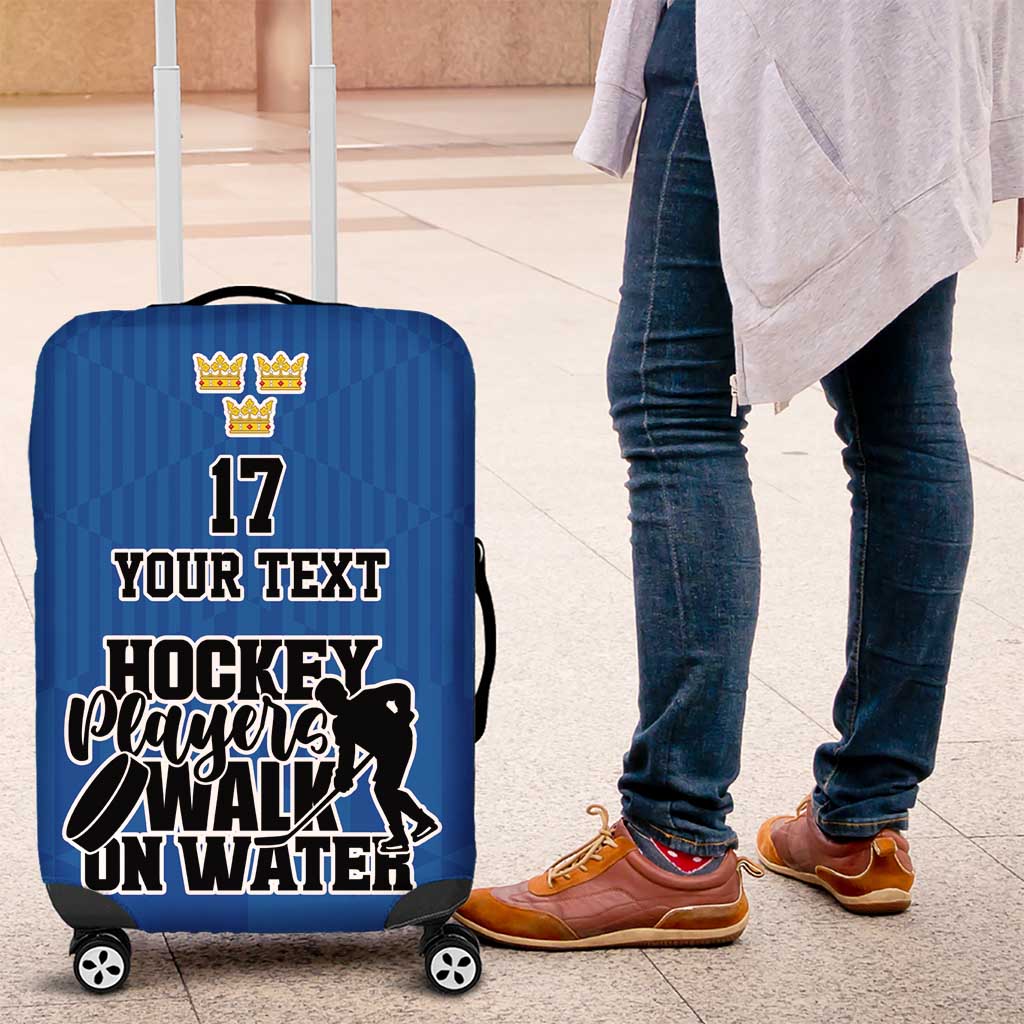 Custom Sweden Ice Hokey Go Champions Luggage Cover Blue Style