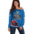 Custom Sweden Ice Hokey Go Champions Off Shoulder Sweater Blue Style