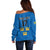 Custom Sweden Ice Hokey Go Champions Off Shoulder Sweater Blue Style