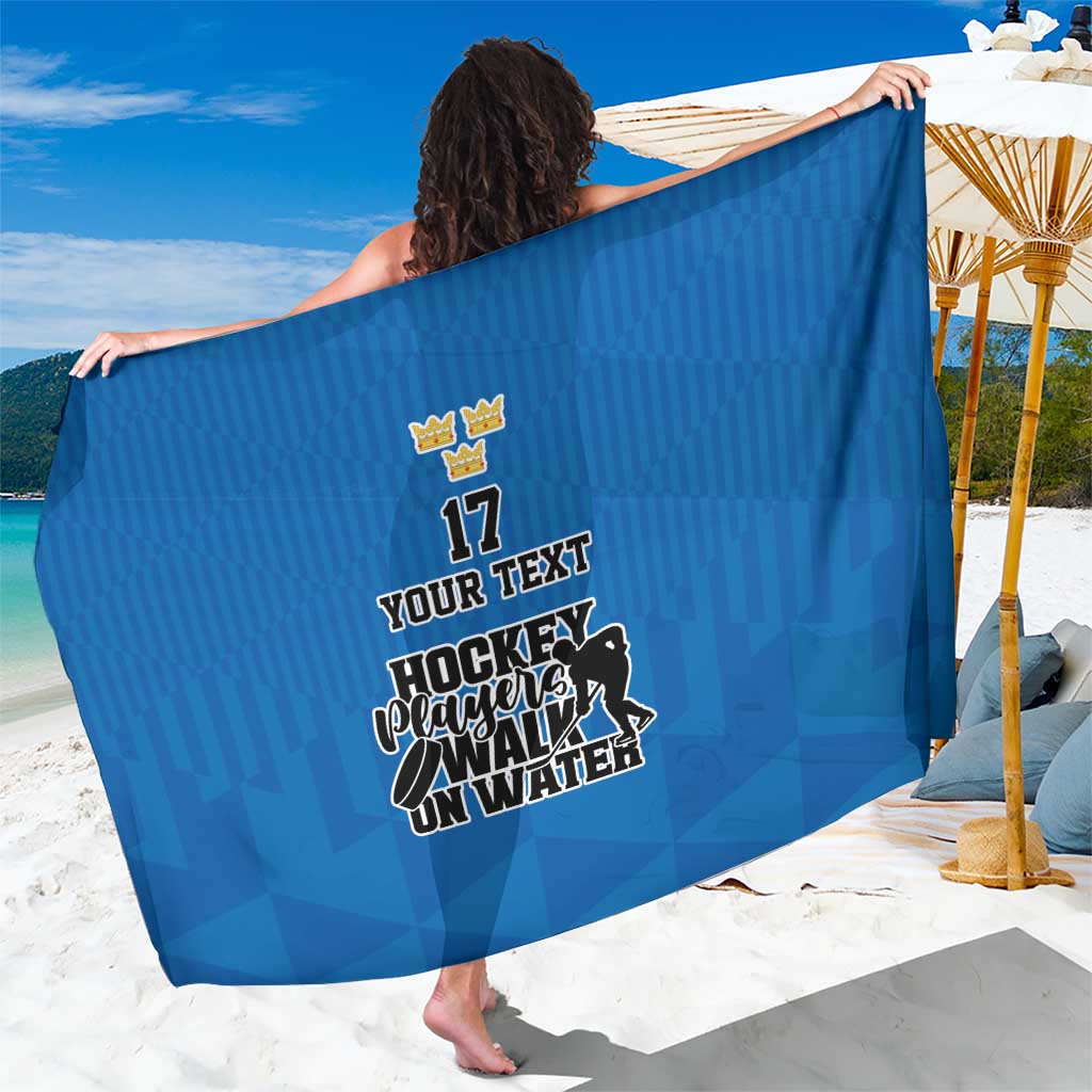 Custom Sweden Ice Hokey Go Champions Sarong Blue Style