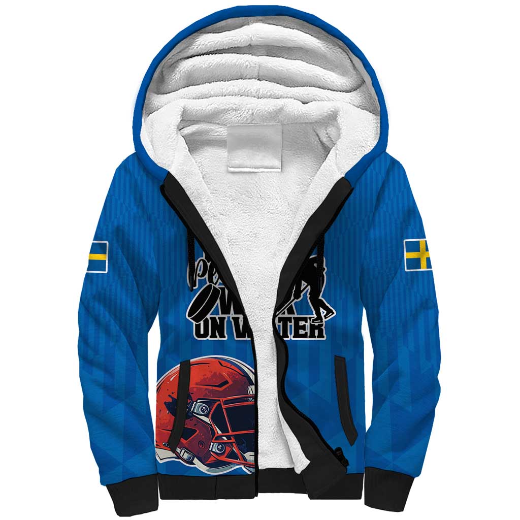 Custom Sweden Ice Hokey Go Champions Sherpa Hoodie Blue Style