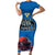 Custom Sweden Ice Hokey Go Champions Short Sleeve Bodycon Dress Blue Style