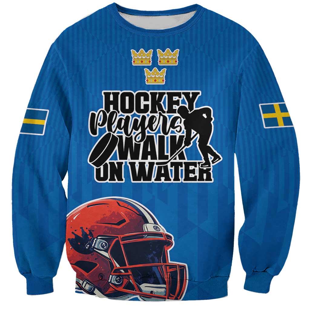 Custom Sweden Ice Hokey Go Champions Sweatshirt Blue Style